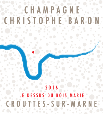 The label for Les Dessus du Bois Marie by Champagne Christophe Baron